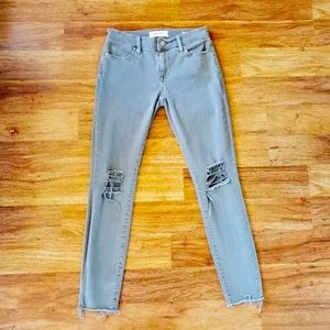 Pacsun Size 24 Gray Distressed Low Rise Ankle Jegging